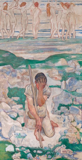The Dream of the Shepherd (Der Traum des Hirten), 1896. Creator: Ferdinand Hodler.