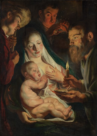 The Holy Family with Shepherds, 1616. Creator: Jacob Jordaens.