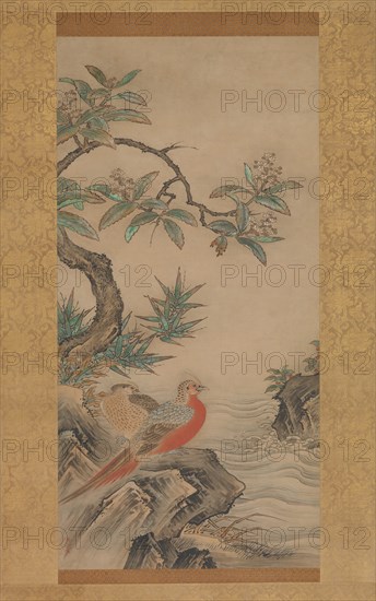 Pheasants among Trees: Flowers of the Four Seasons, probably 1560s. Creator: Kano Shoei.