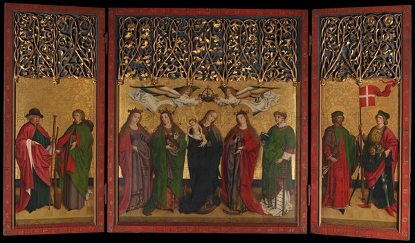 The Burg Weiler Altar Triptych (Altarpiece with the Virgin and Child and Saints), ca. 1470. Creator: Master of the Burg Weiler Altar.