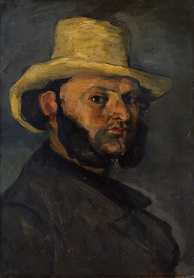 Gustave Boyer (b. 1840) in a Straw Hat, 1870-71. Creator: Paul Cezanne.