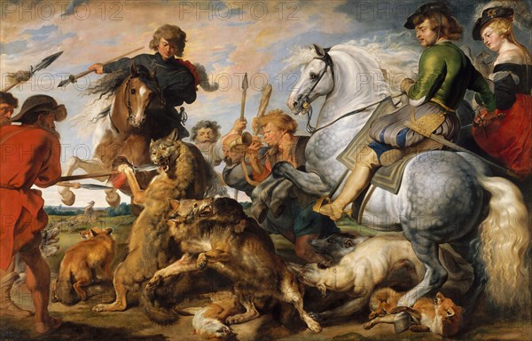 Wolf and Fox Hunt, ca. 1616. Creator: Peter Paul Rubens.