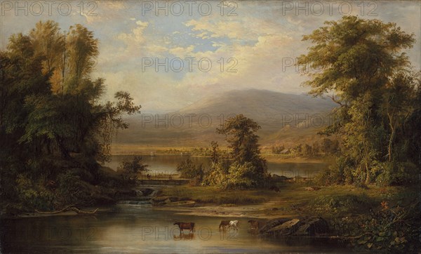 Landscape with Cows Watering in a Stream, 1871. Creator: Robert Seldon Duncanson.