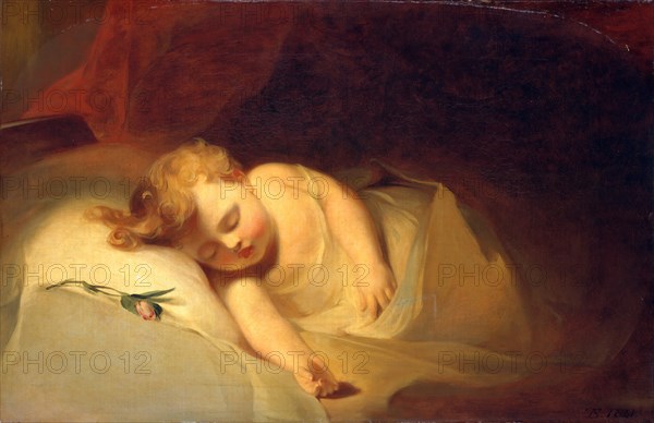 Child Asleep (The Rosebud), 1841. Creator: Thomas Sully.