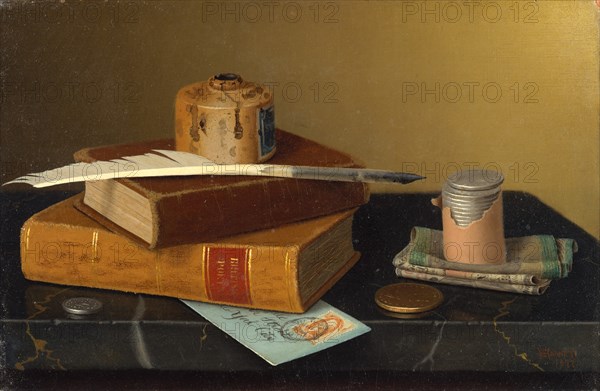 The Banker's Table, 1877. Creator: William Michael Harnett.