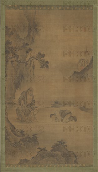 Daoist immortal Li Tieguai receiving a visitor, 15th-16th century. Creator: Unknown.
