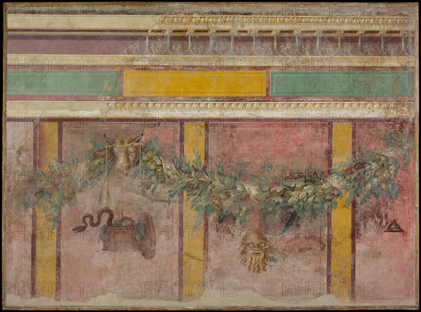 Wall painting from the west wall of Room L of the Villa of P. Fannius Synistor..., ca.50-40 B.C. Creator: Unknown.