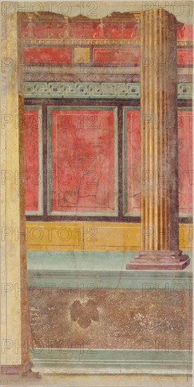 Wall painting from Room F of the Villa of P. Fannius Synistor at Boscoreale, ca. 50-40 B.C. Creator: Unknown.