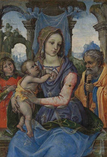 Madonna and Child with Saint Joseph and an Angel. Creator: Raffaellino del Garbo.