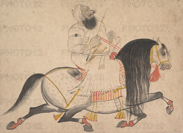 Equestrian Portrait of a Noble, ca. 1775. Creator: Bakhta.