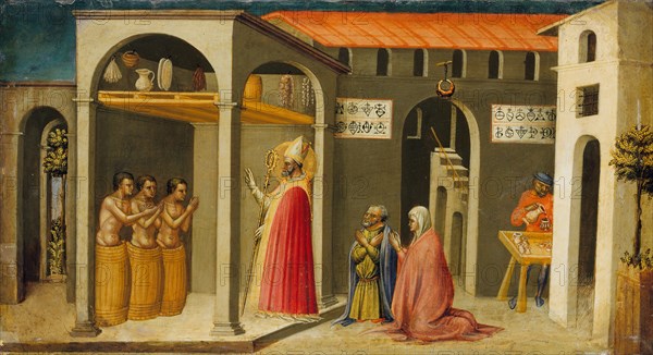 Saint Nicholas Resuscitating Three Youths, 1433-35. Creator: Bicci di Lorenzo.