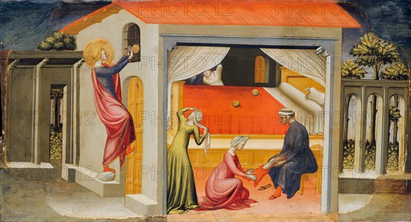 Saint Nicholas Providing Dowries, 1433-35. Creator: Bicci di Lorenzo.