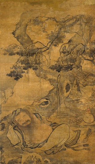 Drunken Immortal beneath an old tree, early 16th century. Creator: Chen Zihe.