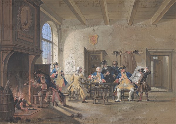 Guardroom Scene, 1744. Creator: Cornelis Troost.