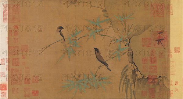 Finches and bamboo, early 12th century. Creator: Emperor Huizong.
