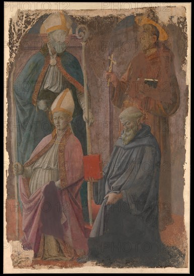 Saints Augustine and Francis, a Bishop Saint, and Saint Benedict. Creator: Filippo Lippi.