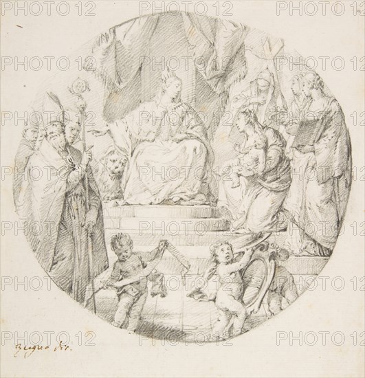 Nobility Presenting an Infant to Venice, 1709-87. Creator: Francesco Zugno.