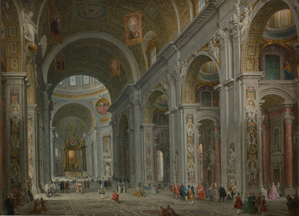 Interior of Saint Peter's, Rome, after 1754. Creator: Giovanni Paolo Panini.