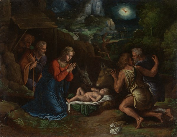 The Adoration of the Shepherds, ca. 1535-40. Creator: Girolamo da Carpi.