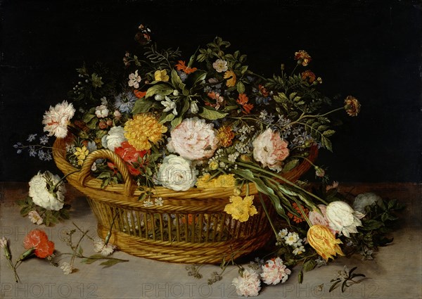 A Basket of Flowers, probably 1620s. Creator: Jan Brueghel the younger.