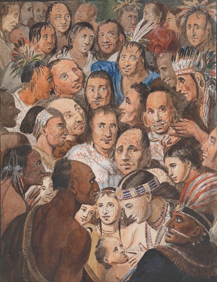 Tableau of Indian Faces, 1811-ca. 1813. Creator: John Lewis Krimmel.