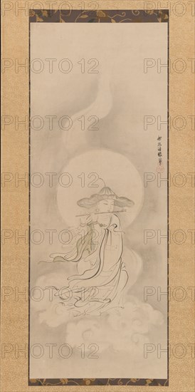 Jizo Bosatsu Playing a Flute, mid- 17th century. Creator: Kanô Tan'yû.