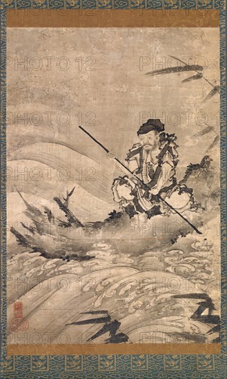 The Chinese Explorer Zhang Qian on a Raft, mid-16th century. Creator: Maejima Soyu.