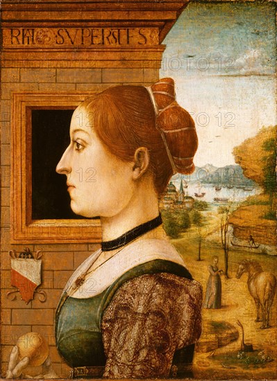 Portrait of a Woman, possibly Ginevra d'Antonio Lupari Gozzadini, 1494?. Creator: Maestro delle Storie del Pane.