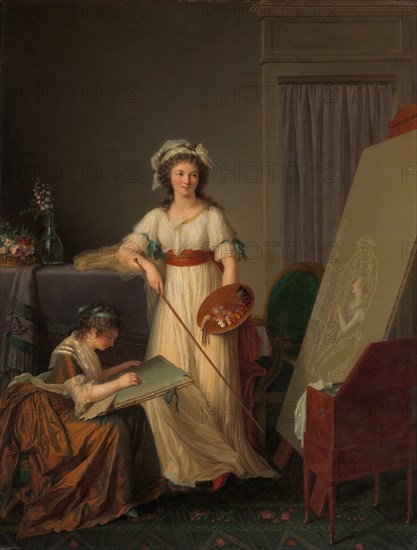 The Interior of an Atelier of a Woman Painter, 1789. Creator: Marie Victoire Lemoine.