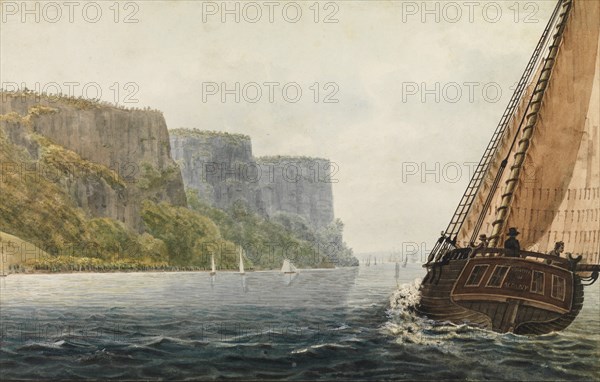 The Packet "Mohawk of Albany" Passing the Palisades, 1811-ca. 1813. Creator: Pavel Petrovic Svin'in.