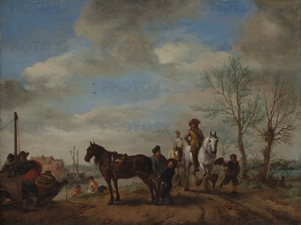 A Man and a Woman on Horseback, ca. 1653-54. Creator: Philip Wouverman.