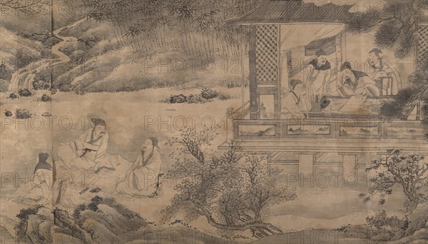 Poets Gathering in the Orchid Pavilion, dated 1607. Creator: Qian Gong.