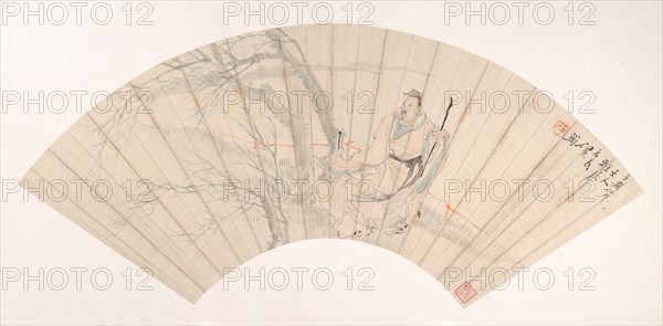 Scholar in the Wind, ca. 1880. Creator: Ren Xun.