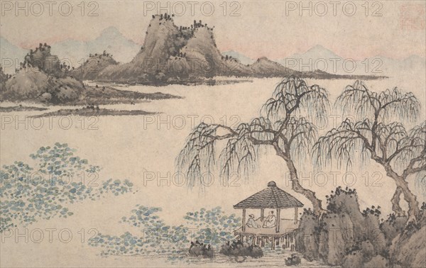 Landscape with Pavilion and Willows. Creator: Shen Zhou.