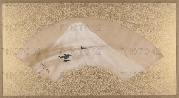 Mountains with Birds, late 19th century. Creator: Shibata Zeshin.
