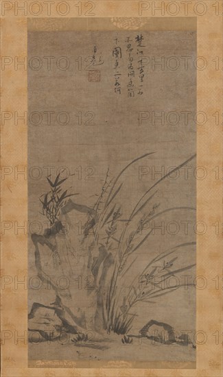 Orchids, Bamboo, Briars, and Rocks, mid-14th century. Creator: Tesshu Tokusai.