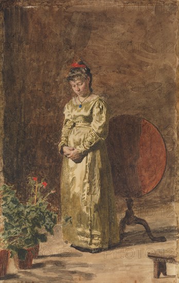 Young Girl Meditating, 1877. Creator: Thomas Eakins.