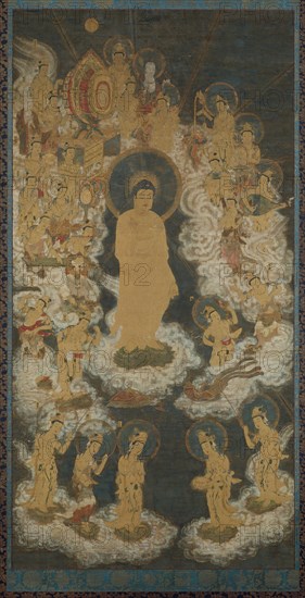 Welcoming Descent of Amida and Bodhisattvas, late 14th century. Creator: Unknown.