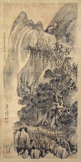 Landscape, dated 1649. Creator: Wang Duo.