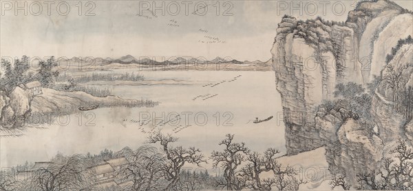 Landscape in the Style of Juran and Yan Wengui, Dated 1713. Creator: Wang Hui.