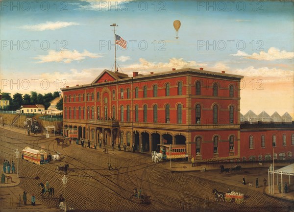 The Third Avenue Railroad Depot, ca. 1859-60. Creator: William H Schenck.