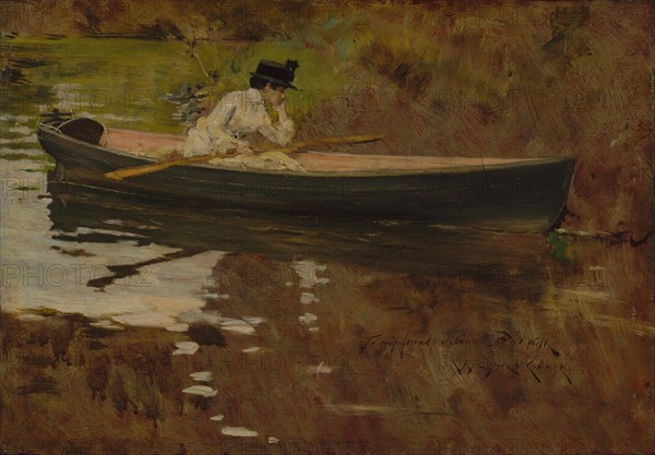 Mrs. Chase in Prospect Park, 1886. Creator: William Merritt Chase.