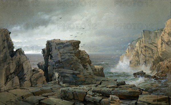 A Rocky Coast, 1877. Creator: William Trost Richards.