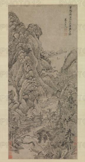Travelers among Streams and Mountains, probably 1670s. Creator: Wu Li.