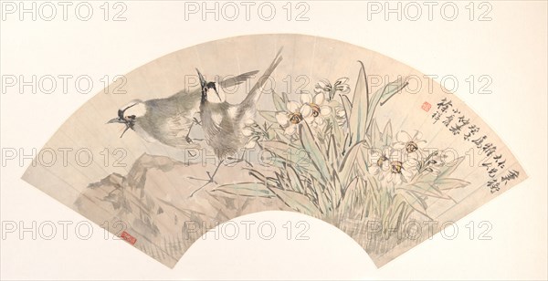 Birds and Narcissus, dated 1883. Creator: Xu Xiang.