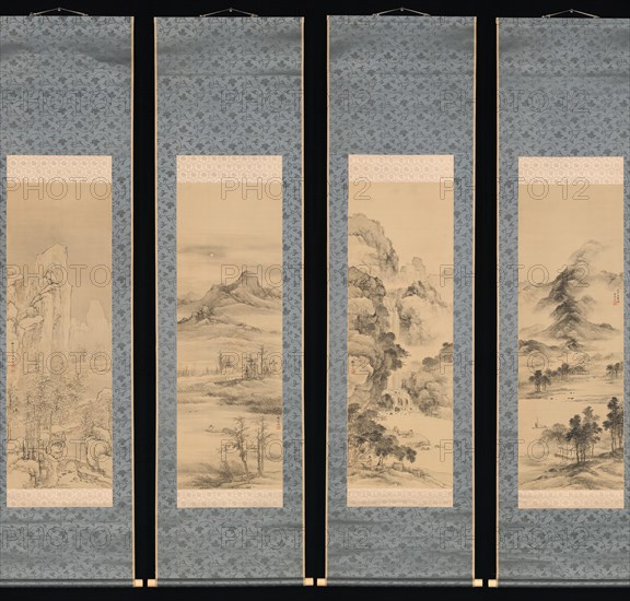 Landscapes of the Four Seasons, 1848. Creator: Yamamoto Baiitsu.