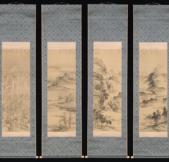 Landscapes of the Four Seasons, 1848. Creator: Yamamoto Baiitsu.