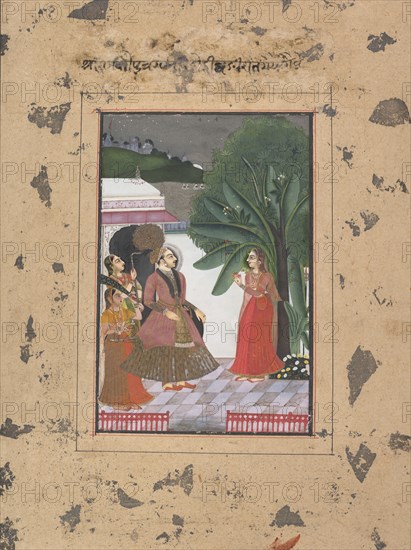 Shri Rama Putra Raga: Page from the Dispersed "Boston" Ragamala Series..., ca. 1760. Creator: Unknown.