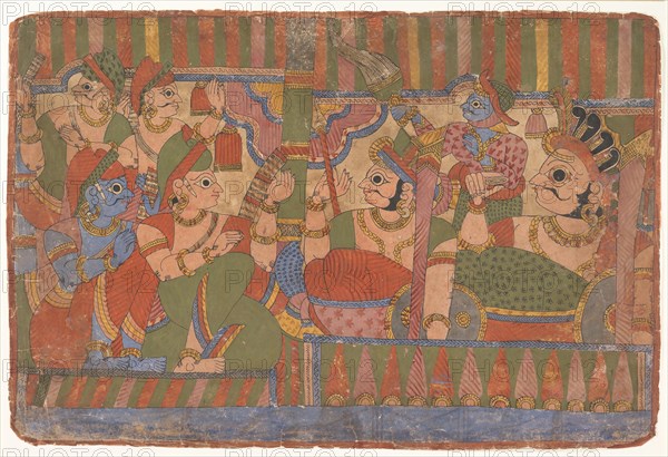 Council of Heroes...from a Dispersed Mahabharata (Great Descendants of Mahabharata), ca. 1800. Creator: Unknown.