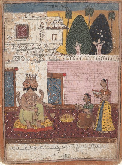 Khambavati Ragini...from a Dispersed Ragamala Series (Garland of Musical Modes), 1700-1725. Creator: Unknown.